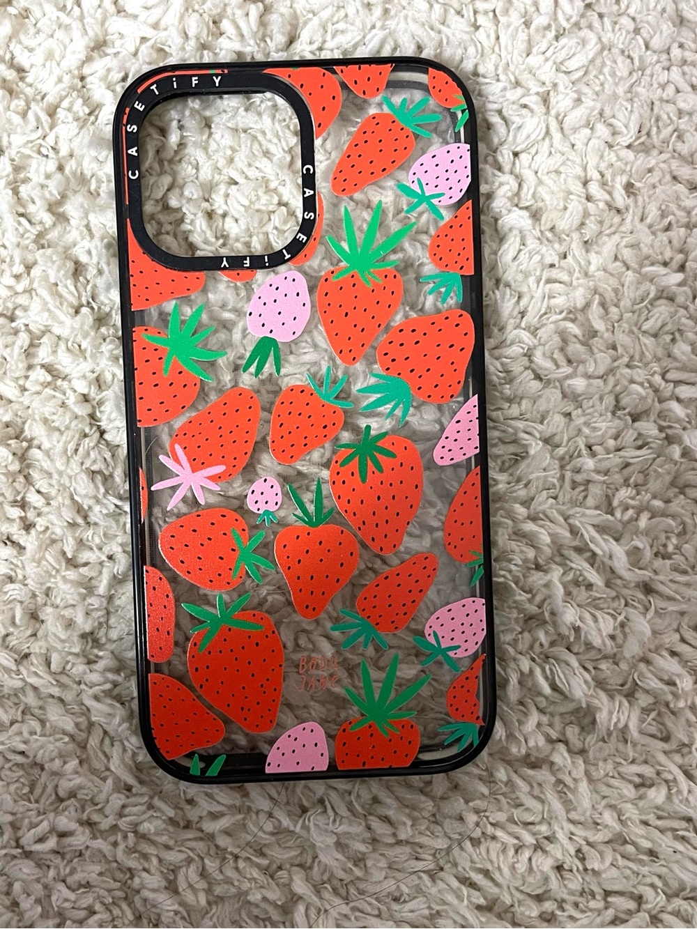 Casetify Strawberry Pattern Clear Phone Case - Red, Pink & Green